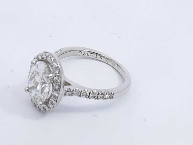 14k White Gold 1.53ctw Lab Grown Diamond Ring 3.4 Grams Size 4.25 Eb0624irxdu