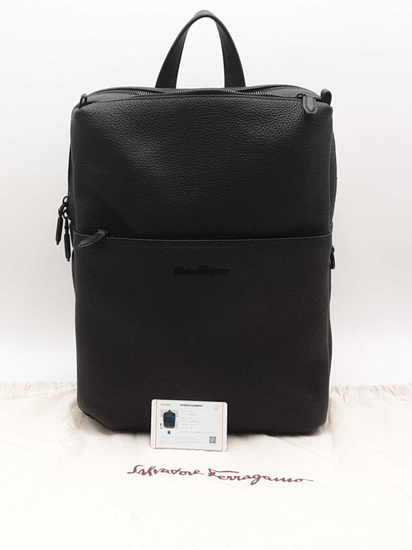 Salvatore Ferragamo Leather Backpack Black Aa0825wxzsa