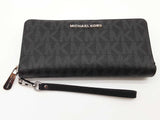 Michael Kors Jet Set Travel Large Black Signature Continental Wallet Do0926lrde