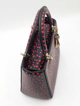 Christian Dior "I Love Paris" Medium Lady Dior Bag In Navy Leather Fw0926lwxzdu