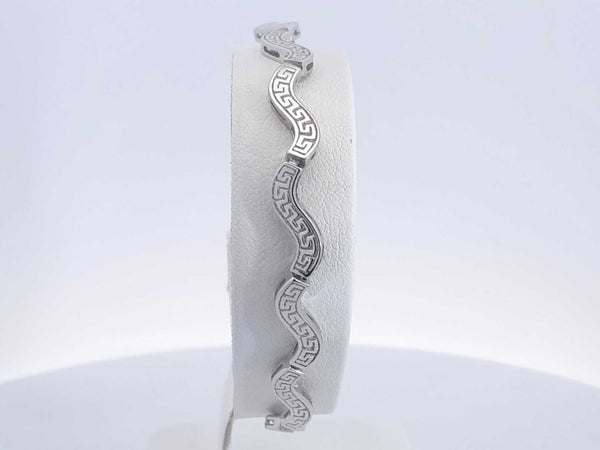 18k White Gold 8.2 Grams Snake Bracelet 7 In Aa0825wzxsa