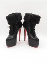 Christian Louboutin Oulanbator 160 Boots In Black Leather Size 37.5 Fw0226oxzdu