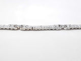 1.60 Cttw Diamond & 18k White Gold Geometric Link Tennis Bracelet 12.3 Grams 7 Inch Fw0726czxdu