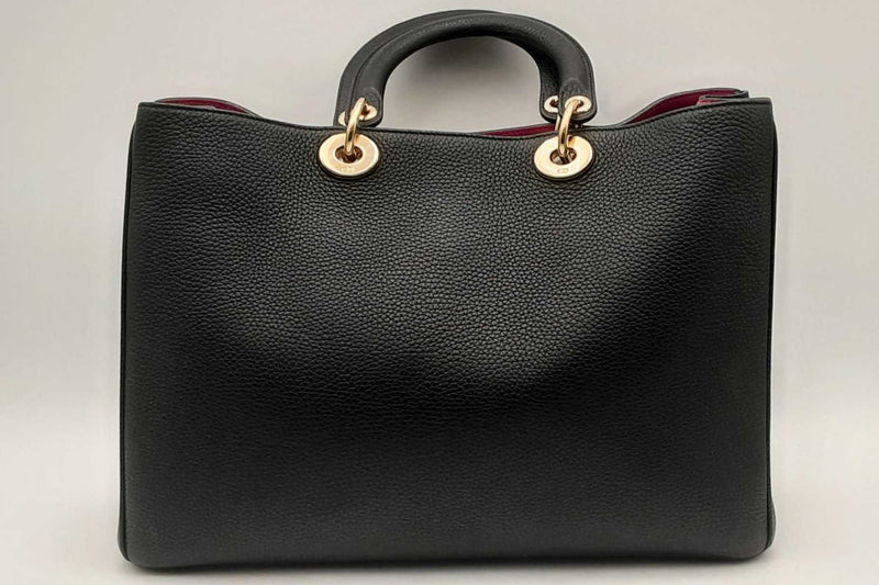 Christian Dior Black Leather Diorissimo Tote Bag Eb0325olrxsa