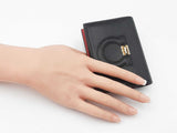 Salvatore Ferragamo Gancino City French Wallet In Black & Red Leather Fw526llxdu