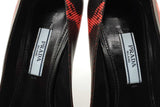 Prada Black & Red Printed Leather Pumps Size 37.5 Eb0624lxzde