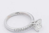 1.12ctw Asscher Cut Diamond Ring In 14k White Gold 2.6 Grams Size 4 Eb0525lpzxsa