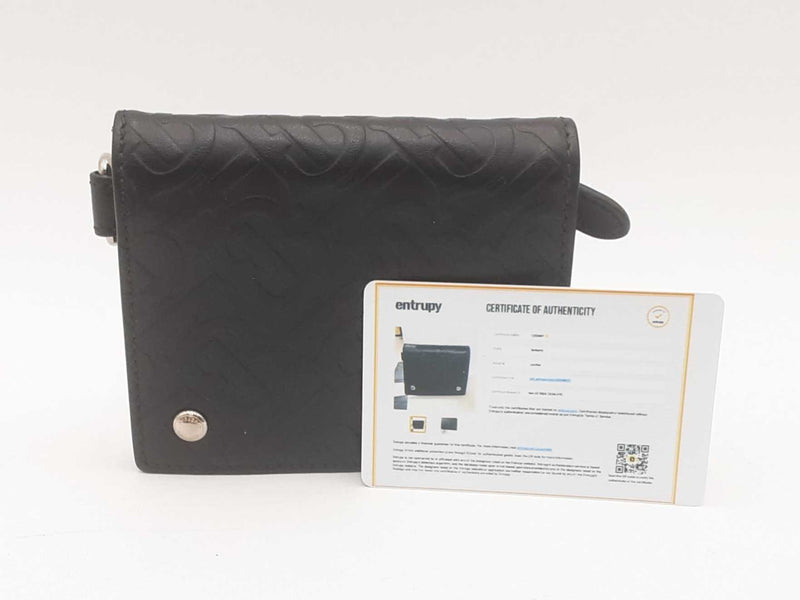 Burberry Monogram Trifold Embossed Black Wallet Sd0825lzxsa
