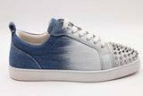 Christian Louboutin Louis Junior Spikes Gradient Denim Sneakers Sz 42 Eb526lrxsa