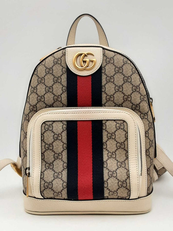 Gucci Gg Supreme Monogram Canvas Ophida Web Backpack Eb1124prxsa