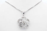 2.00cttw 18k White Gold Diamond Cluster Floral Pendant With 14k White Gold Box Chain 18 Inch 7.4 Grams Eb0426pprdu