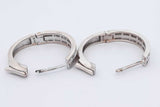 1.12cttw Lab Grown Diamond Hoop Earrings In Sterling Silver 6.4 Grams Eb0326sxdu
