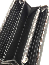 Valentino Garavani Rockstud Zippered Wallet In Black Grained Leather Fw1225oirdu