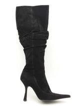 Versace Black Suede Knee High Boots Size 37.5 Eb1124crsa