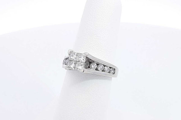Approx. 1.34ctw Diamond Ring In 14k White Gold 5.7 Grams Size 6.25 Eb1124wrxdu