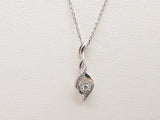 Approx 0.05 Ctw Diamonds 0.925 Silver 2.3g Swirl Pendant Chain 18 In Do1224lxde