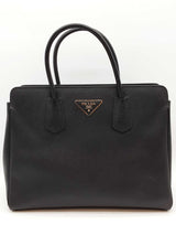 Prada Black Saffiano Leather Top Handle Tote Bag Eb1026werde