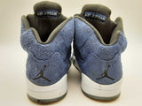 Air Jordan Fd6812-400 Retro 5 Midnight Navy Suede Canvas Shoes Size 8 Do1024wxde