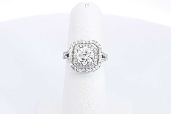 Lab Grown Round Center Diamond 1.21ctw In 14k White Gold 3.5g Sz 4.5 Eb623scrsa