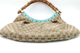 Gucci Gg Monogram Canvas Bamboo Handle Hobo Shoulder Bag Eb0826wxzsa