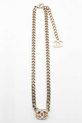 Chanel Cubic Zirconia Cc Cuban Link Necklace 18 Inch Fw0925wxzdu