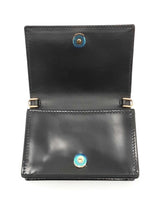Prada Sequined Triangle Logo Card Holder With Chain In Black Leather Fw1225wxzdu