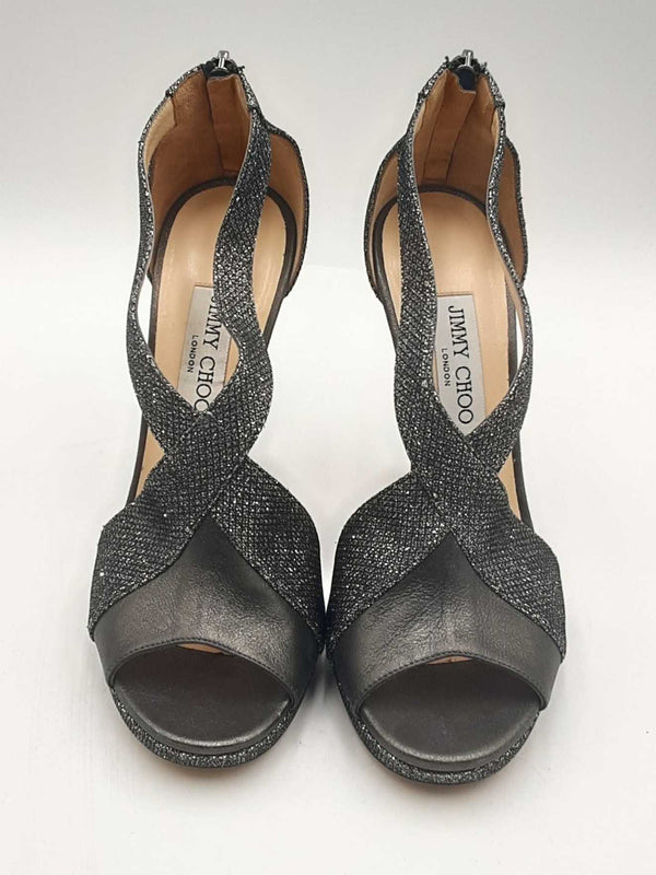 Jimmy Choo Gray Metallic Heels Size 39.5 Eb0923lxzsa