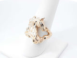 14k Yellow Gold Sculptural Horse Ring 9.8 Grams Size 8 Fw0726iordu
