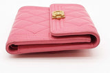 Chanel Pink Lambskin Boy Trifold Wallet Eb1225rrxde