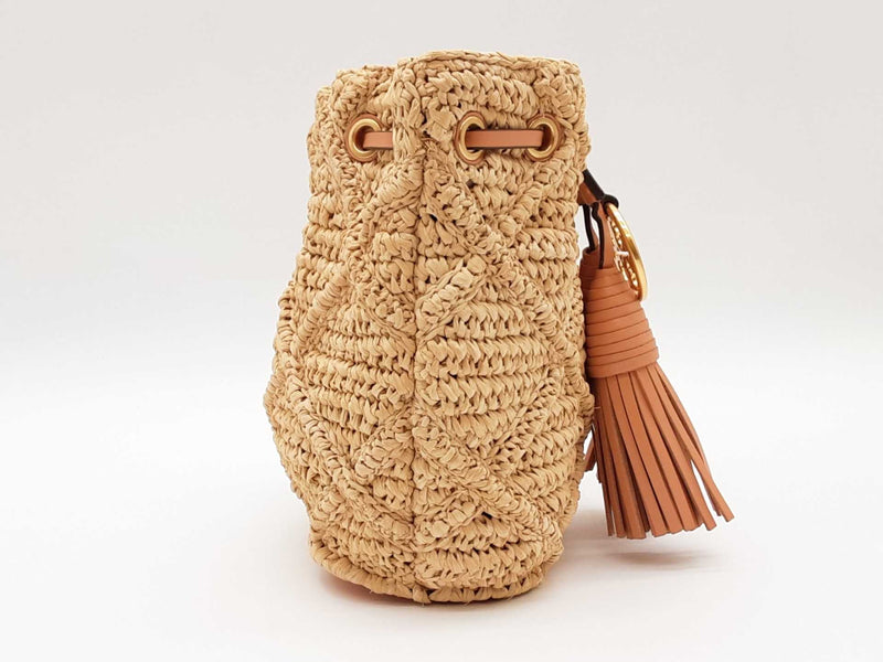 Tory Burch Fleming Soft Straw Mini Bucket Bag Sd1025rzde