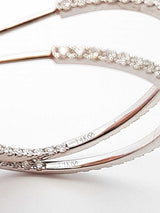 0.56 Cttw Diamond & 14k White Gold Inside Out Hoop Earrings 3.4 Grams Fw0726ozxdu