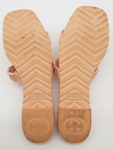 Gucci Pink Chain Link Accent Rubber Slide Sandels Size Eu 38 Do0725lcrde