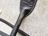 Hermes 36 Garden Party Gray Coated Canvas Black Leather Tote Bag Do1125wcrde