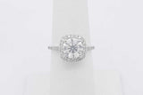 1.8ctw Center Round Diamond Ring In 18k White Gold 2.9 Grams Size 6 Eb0725wxxzsa