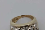 0.13cttw Diamond Quilted Lattice Ring In 14k Gold 10.1 Grams Size 8 Eb0926irxsa