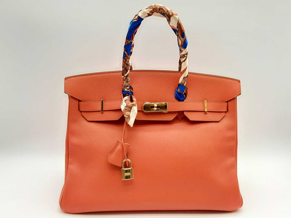 Hermes Birkin 35 Orange Epsom Gold Hardware Handbag Doioxzde 144020015773