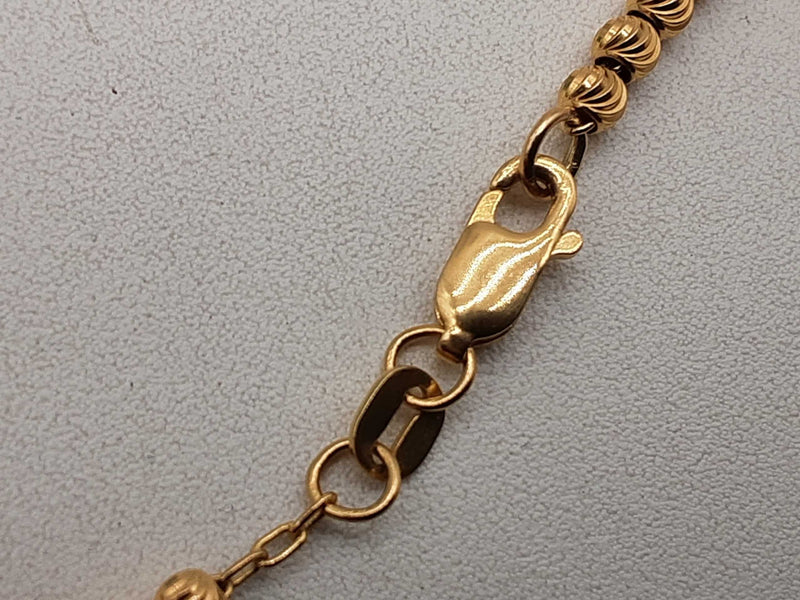 10k Yellow Gold 11.6g Beaded Chain 22 In Do1224pxzde