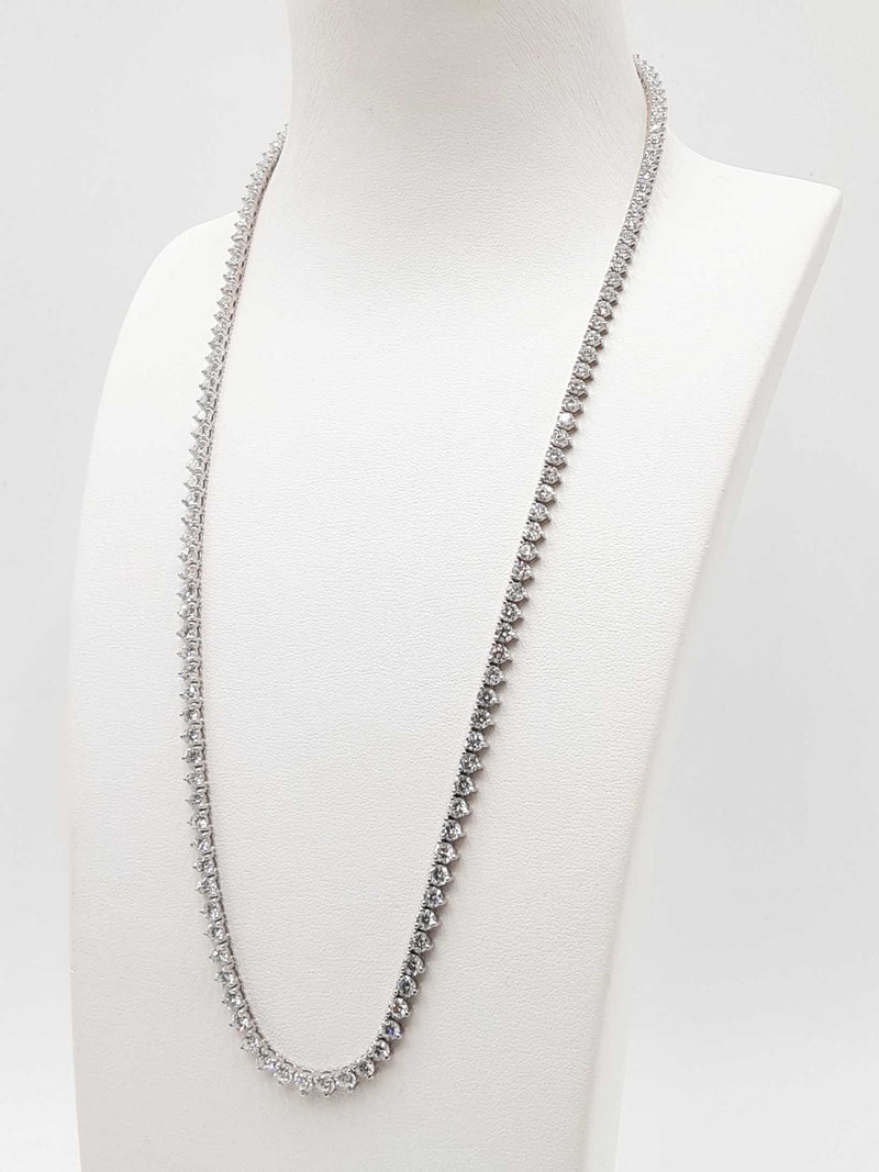 16.15 Cttw Lab-grown Diamond & 14k Gold Tennis Necklace 20.4g 20 In Fw0725werzdu