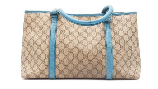Gucci Blue/beige Gg Supreme Tote Bag Sd0925lrzdu