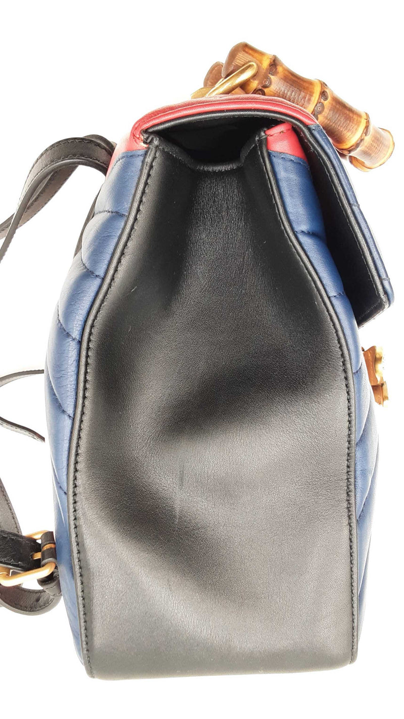 Gucci Bamboo Tropuntata Queen Margaret Leather Multicolor Backpack Fw0825ixzdu