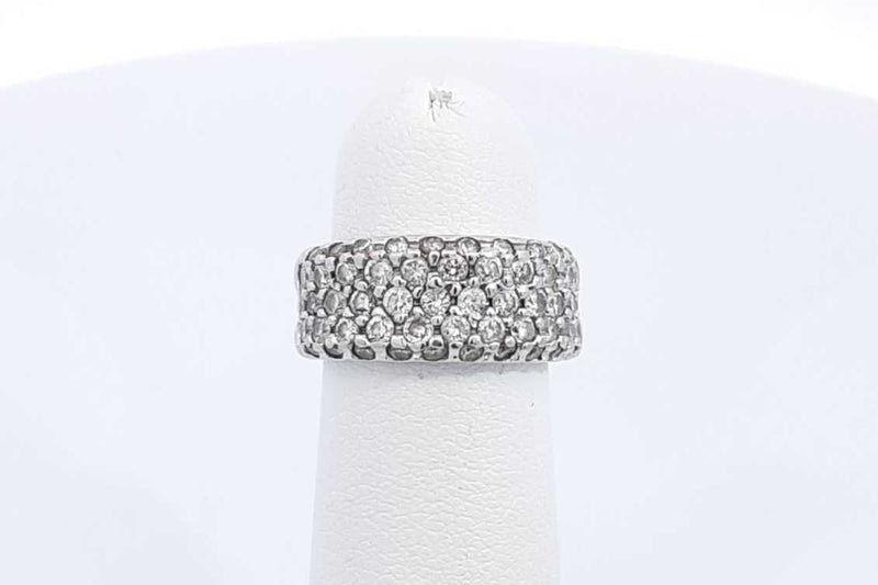 1.43ctw Diamond Ring In 14k White Gold 6.9 Grams Size 4 Eb1224wxzsa