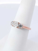 1.14 Cttw Diamond 14k Rose Gold Three-stone Ring W/cert 3.2g Sz 6.5 Fw0226lpxzdu