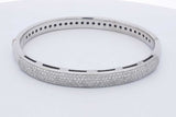 Casa Gi 18k White Gold Pave Diamond Hinged Bangle Bracelet 35.7g Eb0326wexzdu