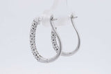 0.16cttw Diamond 14k White Gold Hoop Earrings 2.6 Grams Eb0626lexsa