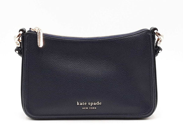 Kate Spade Hudson Convertible Crossbody In Navy Blue Pebbled Leather Fw1125wzdu