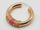 14k Yellow Gold 6.95g Hollow Hoop Earrrings Do0524lerde