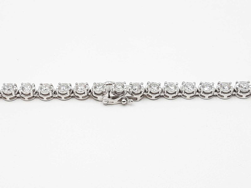 13.05 Cttw Lab Grown Diamond & Silver Tennis Necklace 22.1g 18 Inch Fw0725lorzdu