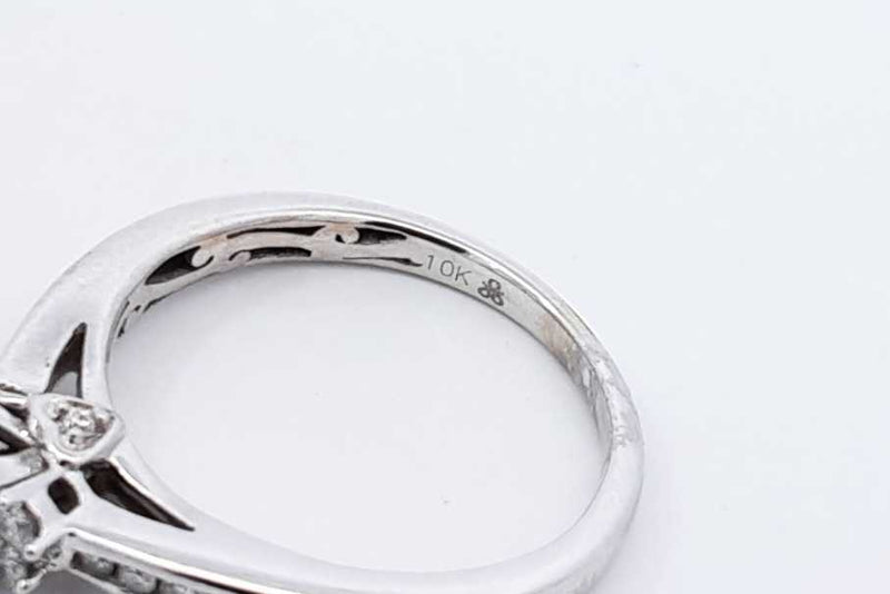 0.46ctw Diamond Ring In 10k White Gold 3.1 Grams Size 7 Eb1025lpxdu