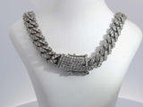 6.22 Cttw Diamond 10k White Gold Cuban Link Chain 72.8 G 20 Inches Aa0925wrxzsa