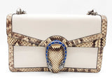Gucci Dionysus Off White Calfskin Leather Snakeskin Trim Shoulder Bag Sd0726rzxde